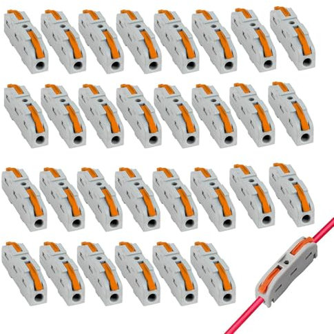 Lot de 30 connecteurs de câbles, bornes de connexion, blocs de raccordement électriques, bornes de connexion compactes, pour câbles flexibles fixes