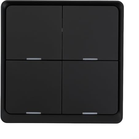 HOHOVYVY Für Zigbee Schalter, 4-Fach Smart Szenen-Schalter Für Tuya Für ZigBee Drahtlose Fernbedienung Kompatibel Mit Für Smart Life App(Black)