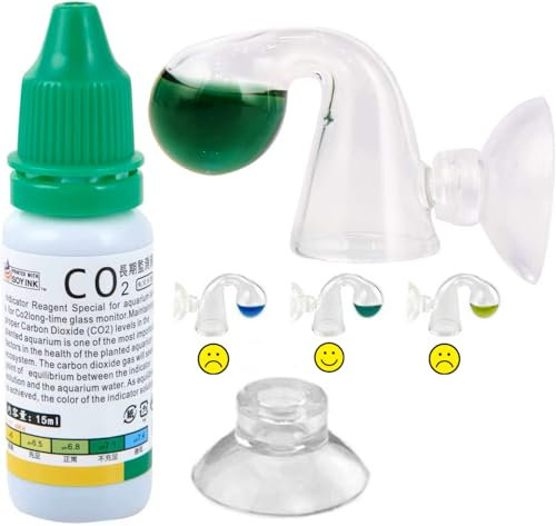 Generisch CO2 Dauertest Aquarium mit 15 ml 20 mg/l Testflüssigkeit – Dropchecker für Aquascaping – Präziser CO2-Test für Aquarien, einfache Anwendung & zuverlässige Ergebnisse