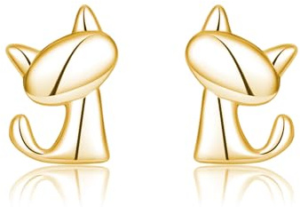 SLUYNZ 925 Sterling Silber Katze Ohrstecker für Damen Mädchen süße Katze Ohrstecker Tier Ohrringe Katze Schmuck für Katzenliebhaber