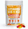 Vitamin D3 6000 IU & Vitamin K2 8000 IU + Calcium - 90 Day Supply, 90 Delicious Gummies, 1-A-Day High Strength D3 & K2 Supplements, UK Made Vitamin D3 K2 Gummies