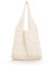 CharmBurst Borsa minimalista all'uncinetto con design cavo, borsa da spiaggia e a tracolla, leggera, pieghevole, grande capacità, adatta per vacanze, donne, estate, bianco, XL