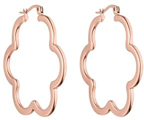 Purelei® Elegante Blüten-Ohrringe für Frauen – Schönes Blumendesign, 18K vergoldet, Edelstahl (41 mm), Geschenk für Frauen (Rosegold)