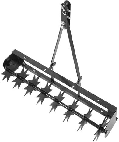 Abschleppbarer Rasenlüfter, Rasenlüfter Walzen mit 8 SternföRmigen Spike, Bodendurchdringungstiefe 5cm (1.97in), Eisen Rasenbelüfter für Garten Rasenpflege und Bodenbelüftung