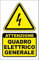 M-ITALY CARTELLO SEGNALETICO - ATTENZIONE QUADRO ELETTRICO GENERALE - Adesivo Extra Resistente, Pannello in Forex, Pannello In Alluminio (Plastica, 30x42 cm)