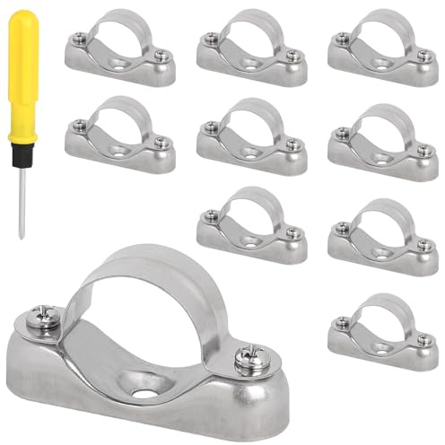 DBREAKS 10 Stück Rohrhalterung Rohrschellen Edelstahl, Rohrklemme für 1-1/4 (32mm) Rohr, Rohrhalterung Wandmontage, Metall Rohrhalter für PVC Rohrbefestigung