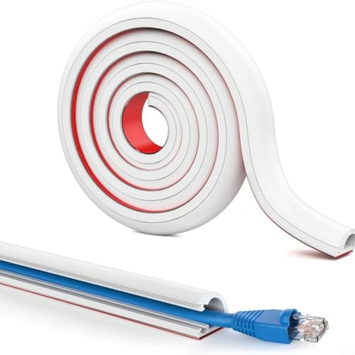 Puupaa Gaine de câble flexible autocollante en PVC pour câbles de 7 mm de diamètre à la maison ou au bureau (100 cm)