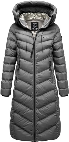 REPUBLIX Damen Gefütterte Winter Jacke Mantel Parka mit großer Kapuze RJ-8025