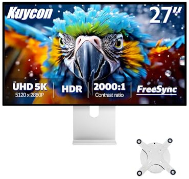 Kuycon G27X-SE 27 inch FHD (5120 x 2880) 5K Monitor, IPS Panel, 16.70 Million Colors, 99% sRGB, 8ms, HDR, 2000:1 Contrast, 218PPI, Eye Care, Anti-Glare, HDMI, DP,