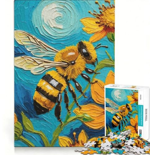 1000-teiliges Puzzle für Erwachsene Motiv Honigbiene Familienspiel fördert die Interaktion zwischen Eltern und Kind einzigartiges Geburtstags 38x26cm
