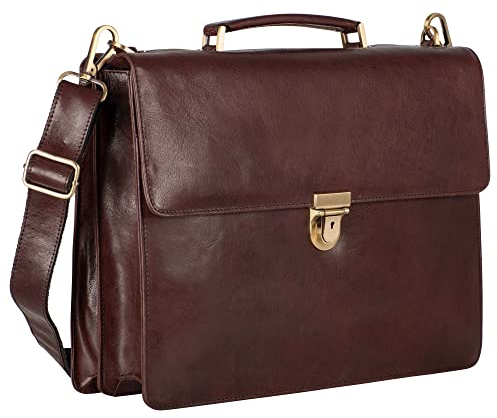 Leonhard Heyden Cambridge Briefcase 2 Compartments Redbrown