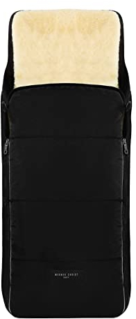 WERNER CHRIST BABY, Kinderwagen-Fußsack CORTINA – Thermo Winterfußsack (Kinder ab 6 - bis 36 Monate), mit herausnehmbarer Lammfelleinlage, medizinisches Fell, in Black (schwarz)