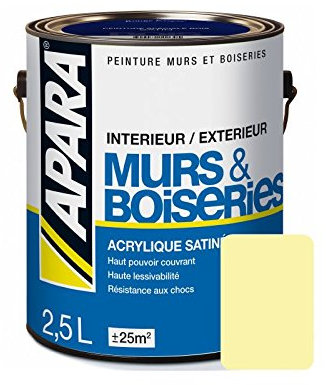 Peinture intérieure couleur, acrylique satinée 2.5 litres Coquille