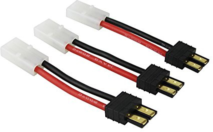 OliYin 3 stücke Compatible for Tamiya Weiblich zu TRX Männlich Adapter Stecker Kabel 14awg 5cm 5cm für Revo Ladegerät