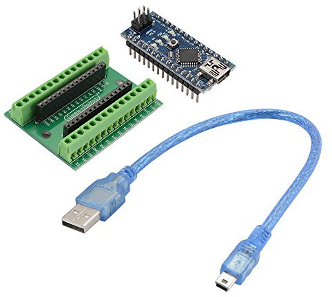 Nano V3.0 ATMEGA328P FT232RL Micro-controller Module with Terminal Adapter Expansion Board USB Cable for Arduino