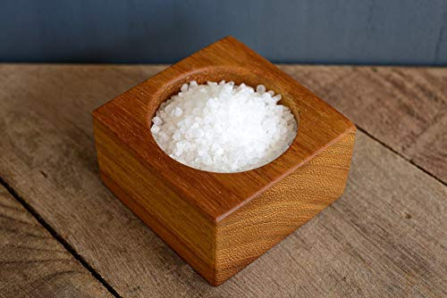 Hardwood Salt and Pepper Pinch pot handmade from repurposed, eco-friendly Iroko. Salt Pig, Salt Cellar. Seasoning pot.