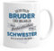MoonWorks® Keramik, Kaffee-Tasse Ich bin stolzer Bruder einer ungeheuer fantastischen Schwester Geschenk Spruch weiß unisize