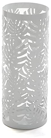 Versa Pauwel Schirmständer für Eingang, Raum oder Halle, moderner Schirmhalter, Maßnahmen (H x L x B) 49 x 19 x 19 cm, Metall, Farbe: Weiß