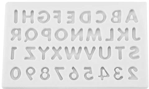 Letters Shape Silicone Cake Fondant Chocolate Molds Decorating Tool 3D Soap Chocolate Moulds DIY Pastry Number and Letter Shape Silicone Mold(Gray 11.00 * 7.50 * 1.80)