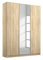 Rauch Möbel Alabama Schrank Kleiderschrank Drehtürenschrank Eiche Sonoma, Holz, Spiegel, 3-türig mit Zubehörpaket Premium 2 Kleiderstangen, 5 Einlegeböden, 1 Schubkasteneinsatz BxHxT 136x210x54 cm
