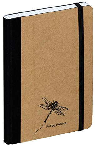 Pagna Notizbuch 26057-11 A6 Pur, hochwertiger Kraftpapiereinband und Prägung, 192 Seiten kariertes Papier