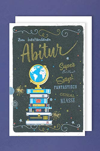 Abitur Karte Abschluss Grußkarte Folienprägung Genial Klasse 16x11cm Plus 4 Sticker
