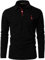 GNRSPTY Mens Polo Long Sleeve Shirt Cotton Golf Giraffe Tops,Black,L