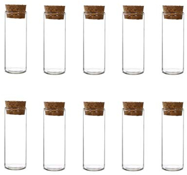 10 pièces 40 ml vides flacons de tubes à essai en verre borosilicaté transparent flacon de réactif avec bouchons en liège pour aliments cosmétique des bonbons thé pilule poudre distributeur de liquide