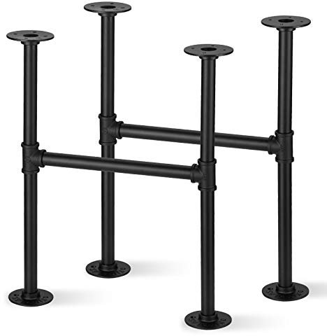 Licperron Couchtischbeine, industrielle Metall-Tischbeine, schwarze Rohr-Tischbeine für Couchtischmöbel, 50 cm, 2 Stück