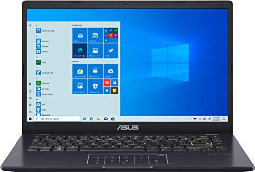 ASUS E410 14.0 HD (1366x768) LED Anti-Glare Laptop, Intel Celeron N4020, 4GB DDR4, 128GB eMMC, WiFi, HDMI, NumberPad, Media Card Reader, USB Type-C, Windows 10 S, Blue, 64GB ABYS MicroSD Card