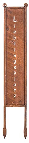 SIDCO Gartenstecker Lieblingsplatz Metall Schild Gartenstab Blumenstecker Garten Deko