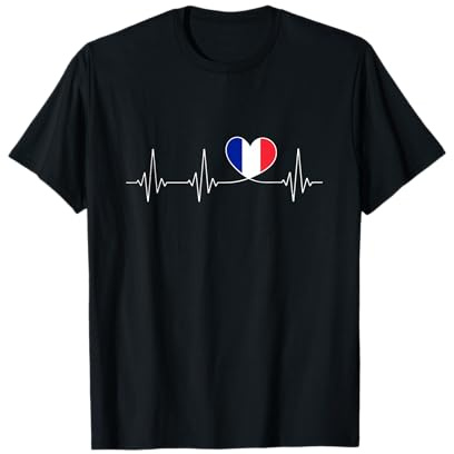 Frankreich Liebe mit Herz Flagge Frankreich T-Shirt