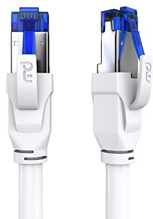 Primewire - CAT 8 Netzwerkkabel 0,5m - LAN Kabel Patchkabel Datenkabel - CAT8.1 High Speed Gigabit Ethernet Cable - 40000 Mbits - S/FTP PIMF - RJ45 Stecker - Cat6 Cat7 Cat8 komp - 0,5 Meter