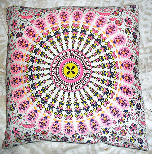 Kissenbezug Kissenbezug Indischer Pouf Mehrfarbiges Mandala Design Pom Outdoor Boho Kissenbezüge Bedding Wohnzimmer Dekorative Throw Kissenbezüge (50)