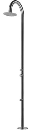 Sined Palau Douche De Piscine Courbe En Inox 316l Avec Mitigeur Et Lavepieds Inox Satine Douche Avec Eau Chaude Et Froide