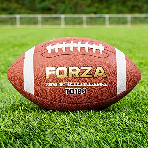 FORZA TD100 American Football Spiel Ball | F-Grip™ Griff Design | Einzeln, 3er-Set, 40er-Set oder 45-Set erhältlich (Offiziell (14+ jährigen), Einzeln)
