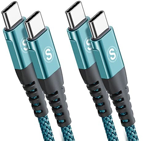 2-Pack 1m 60W USB C to USB C Charger Cable, PD Type C Super Fast Charging for iPhone 17 air 16 15 MacBook iPad Pro, Samsung Flip Fold 7 6 5 S26 S25 S24 S23 Ultra, Steam Deck, Nintendo Switch etc