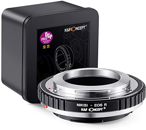 K&F Concept Lens Mount Adapter NIK(S)-EOS R Manual Focus Kompatibel mit Nikon(S) Objektiv an Canon EOS R Mount Kameragehäuse