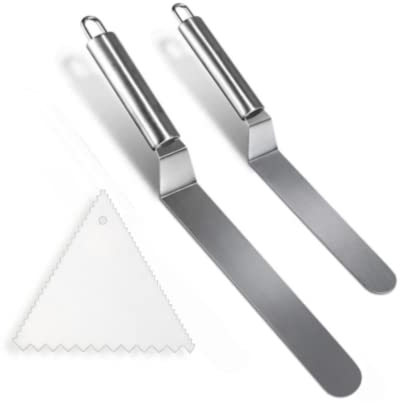Spatule Pâtisserie Gâteaux Lissage Spatule inox Spatule à Palette pour Glaçage,Lisser Pate a Sucre,Crepe,les gâteaux - Ustensiles à pâtisserie (A)