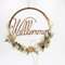 Rostikal Boho Willkommen Dekoring Ø 38 cm Wanddeko Metall Rost Deko Trockenblumen