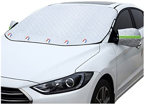 Copertura Parabrezza Auto, Protezione Parabrezza Antighiaccio, Impermeabile, Antipioggia, Antineve, Resistente ai Raggi UV, Copri Parabrezza Magnetico per la Maggior Parte Delle Auto, 182 X 120cm