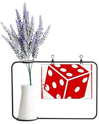 no/no Casino Red Dice Illustration Pattern Artificial Lavender Flower Vase Bottle Card