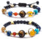 Frauen Mädchen Sonnensystem Armband Galaxy Acht Planeten Wächter Naturstein Perlen Armband Armreif Für Männer, 2 Stücke Set
