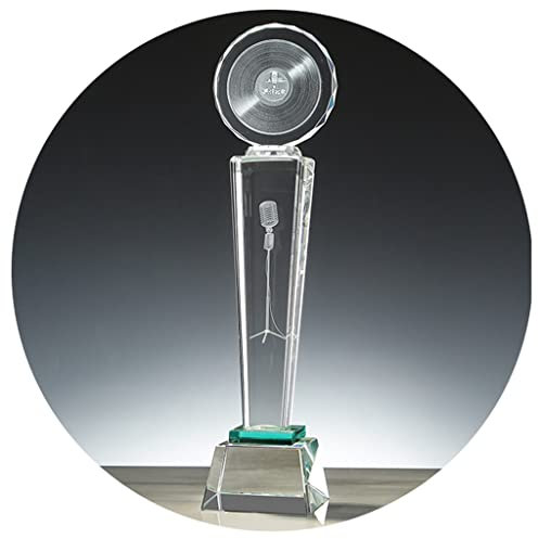 Pokale, Medaillen Auszeichnungen Musik Singende Kristalltrophäe Host-Sprachmikrofon-Mikrofon-Trophäe Hervorragende Trophäe Für Den Sängerwettbewerb Geschenke Und Preise Pokale