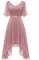 BeryLove Robe de cocktail formelle en mousseline de soie pour femme - Robe de demoiselle d'honneur - Robe fluide pour invités de mariage, rose poudré, Taille M