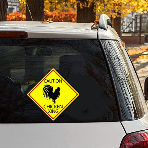 Yelolyio Chicken Xing Aufkleber Vinyl Aufkleber Vorsicht Huhn Aufkleber Tumbler Aufkleber Tiere Dekor Vinyl Aufkleber Vinyl Aufkleber für Autos, LKWs, Fenster, Wände, Laptops 15,2 cm