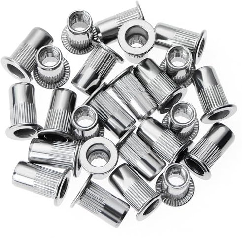 Moendergo 150PCS Dado a rivetto M5 Dadi in acciaio inox rivetto Inserto filettato Nutsert Rivnuts Testa piatta filettato rivetto Nutsert Cap (M5)