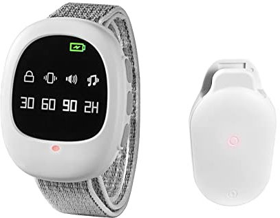 HUIOP Alarma de Enuresis,Alarma inalámbrica para orinar en la Cama Reloj de Entrenamiento para IR al baño con Pulsera para niños Cuidado de Ancianos 40M Rango Efectivo Vibración/Sonido/Vibración
