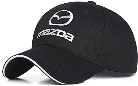 DSFG Männlich und weiblich einstellbares Auto-Logo Baseballmütze Reisemütze Rennmütze (fit Mazda Schwarz)
