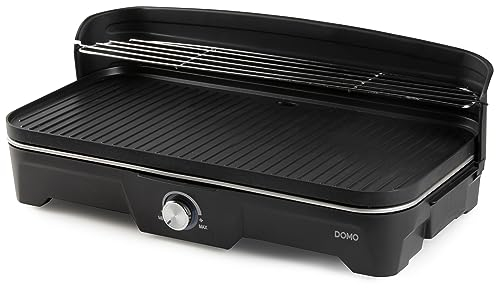 DOMO DO9260G Barbecue Tischgrill mit Windschutzscheibe - 2200W, Schwarz